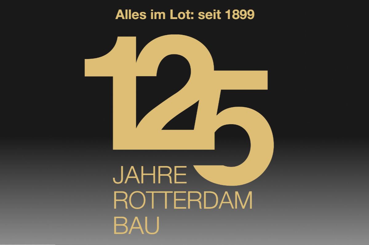 OnePager für das Jubiläum 125 Jahre Rotterdam Bau, von unserer Marketingagentur gestaltet